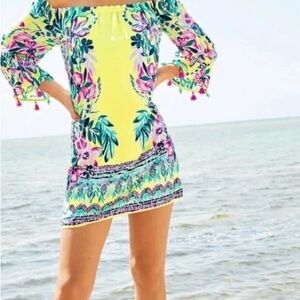 Lilly Pulitzer Vibrant Yellow and Pink Mini Dress